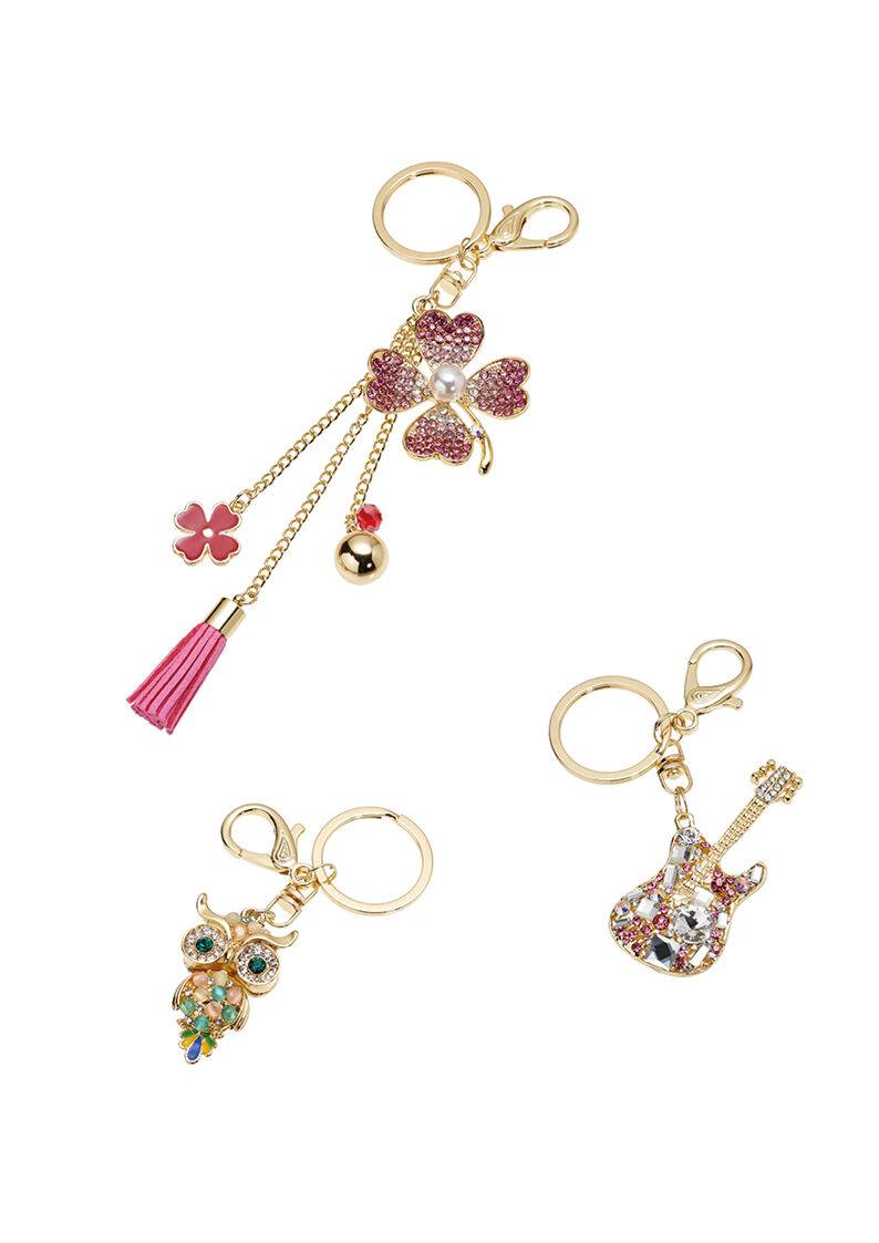 Ottaviani Portachiavi Dorato Con Strass,smalti,perline E