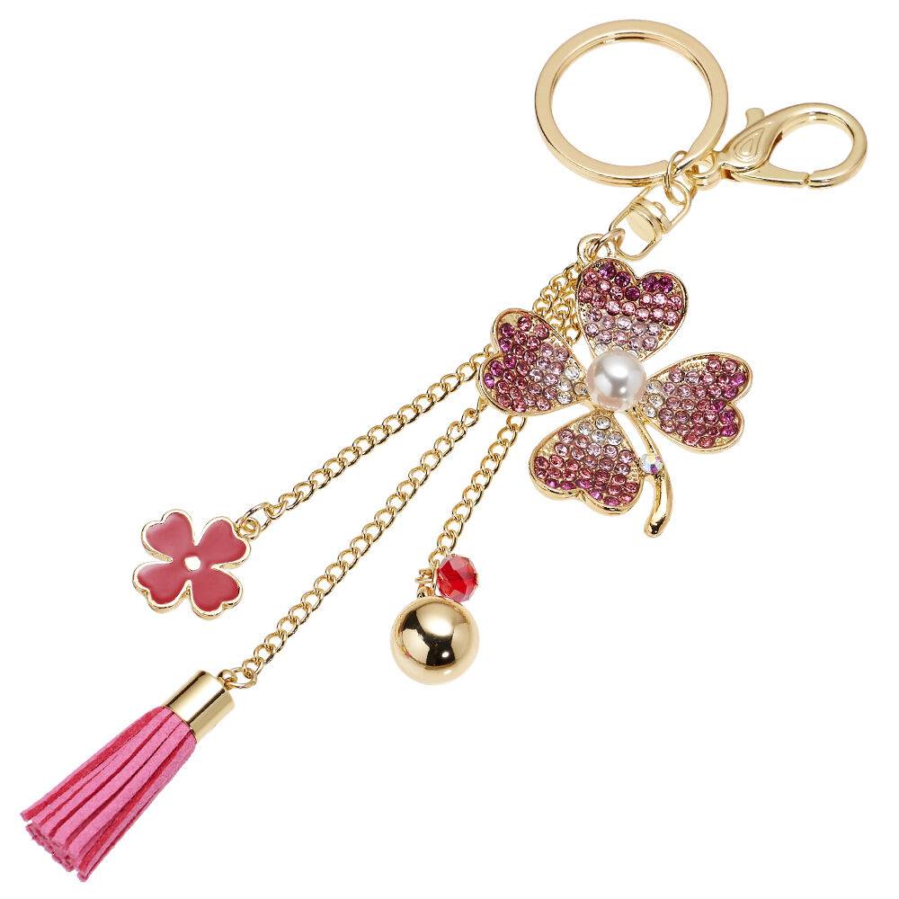 Ottaviani Portachiavi dorato con strass,smalti,perline e