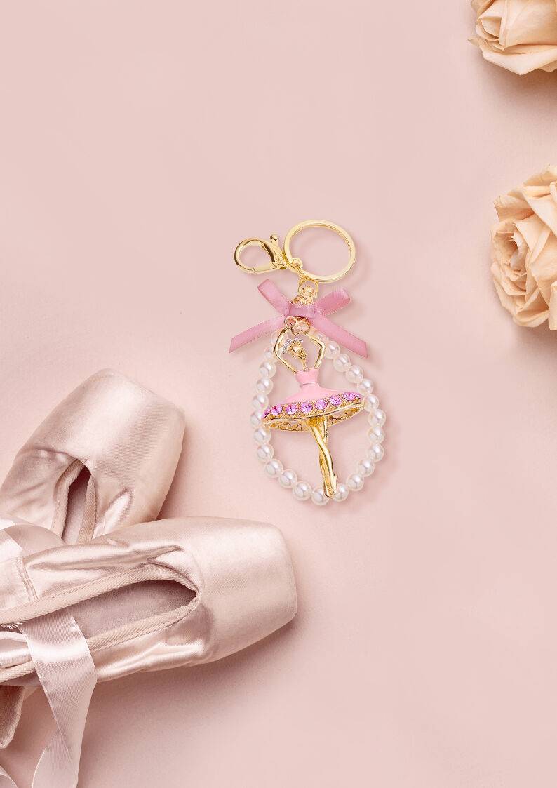 Ottaviani Portachiavi Dorato Con Strass Smalti Perline F