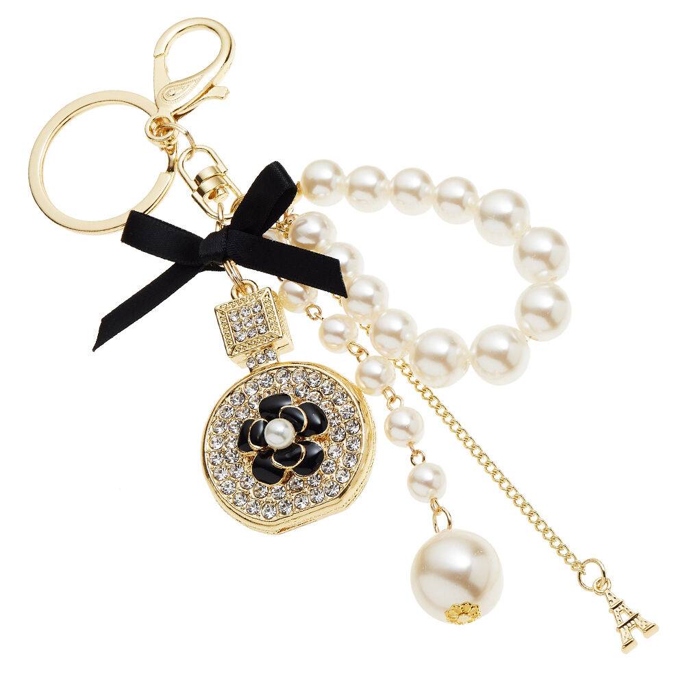 Ottaviani Portachiavi dorato con strass smalti perline f