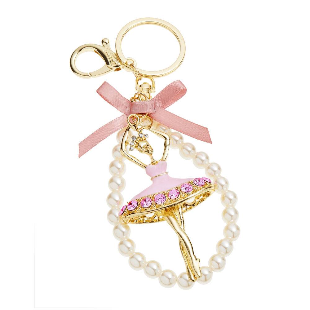 Ottaviani Portachiavi dorato con strass smalti perline f