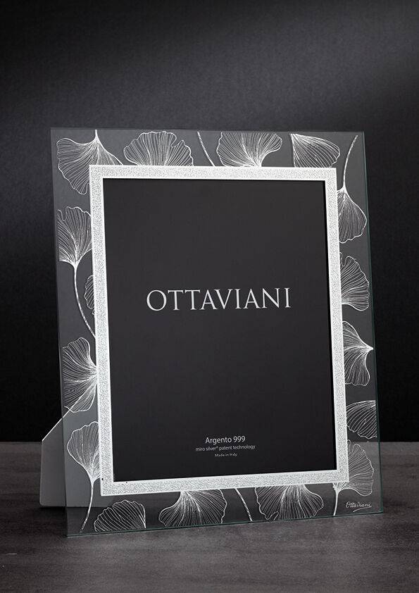 Ottaviani Portafoto In Cristallo "soffio" Con Foglia Arg