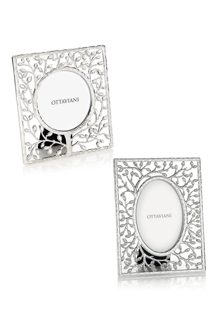 Ottaviani Portafoto In Metallo Argentato Con Cristalli