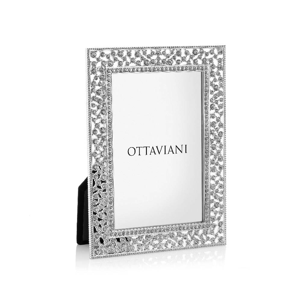 Ottaviani Portafoto in metallo argentato con cristalli