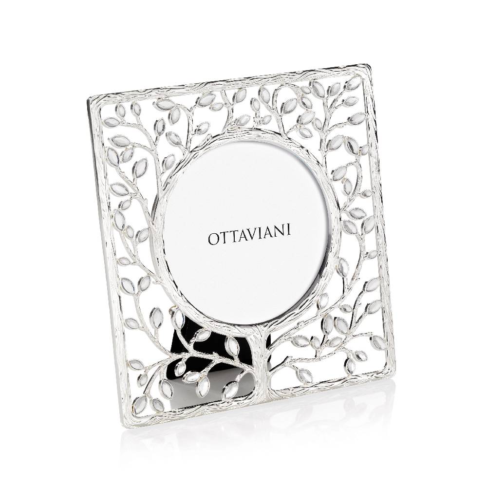Ottaviani Portafoto in metallo argentato con cristalli