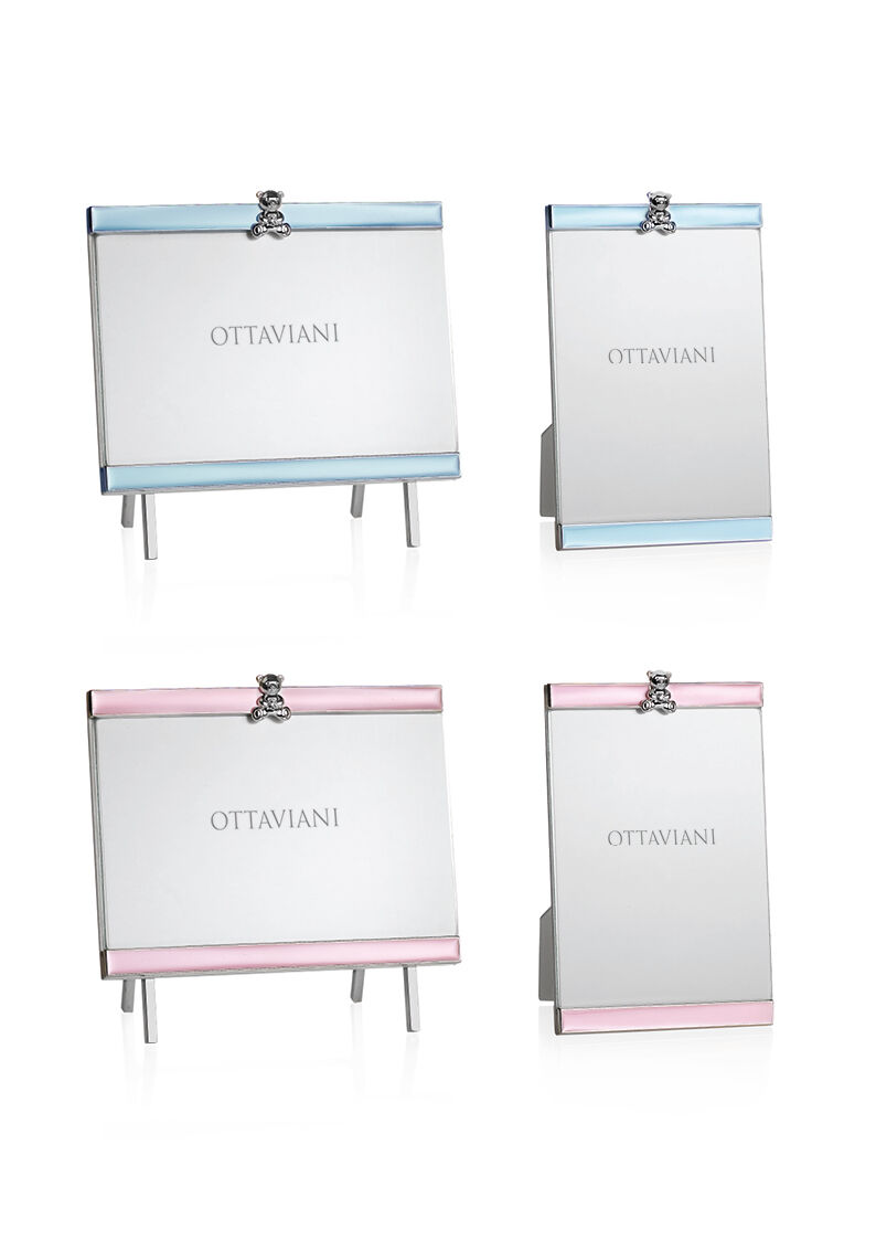 Ottaviani Portafoto In Metallo Argentato Con Smalti