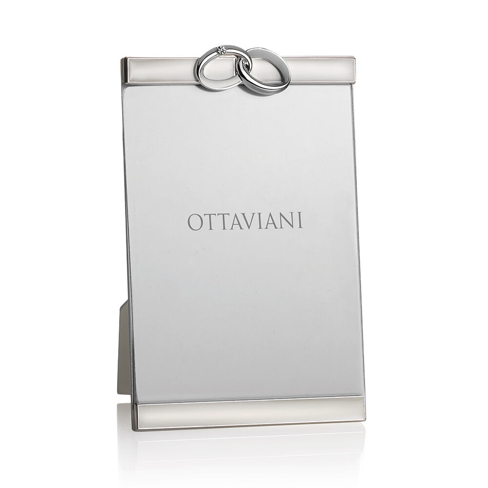 Ottaviani Portafoto in metallo argentato con smalti e cr