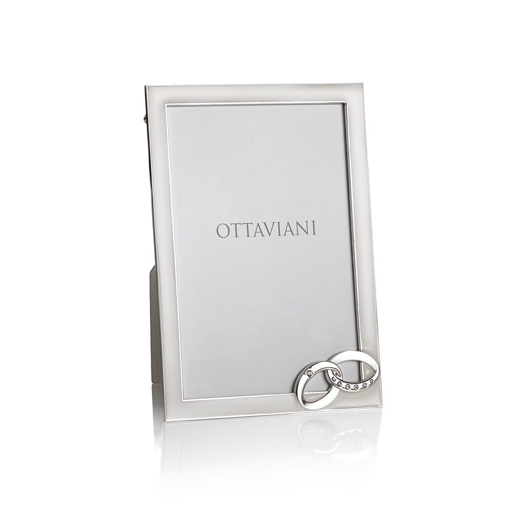 Ottaviani Portafoto in metallo argentato con smalti e cr