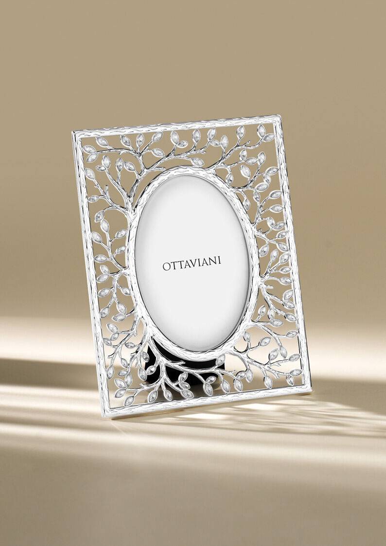 Ottaviani Portafoto In Metallo Rod.c/cristal 21,8x16,7cm