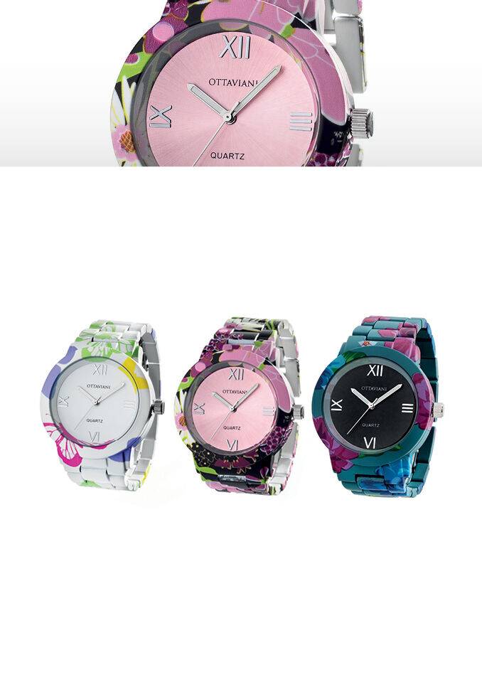 Ottaviani Quarzo Bianco C/bracciale Bianco Motivo Farfal