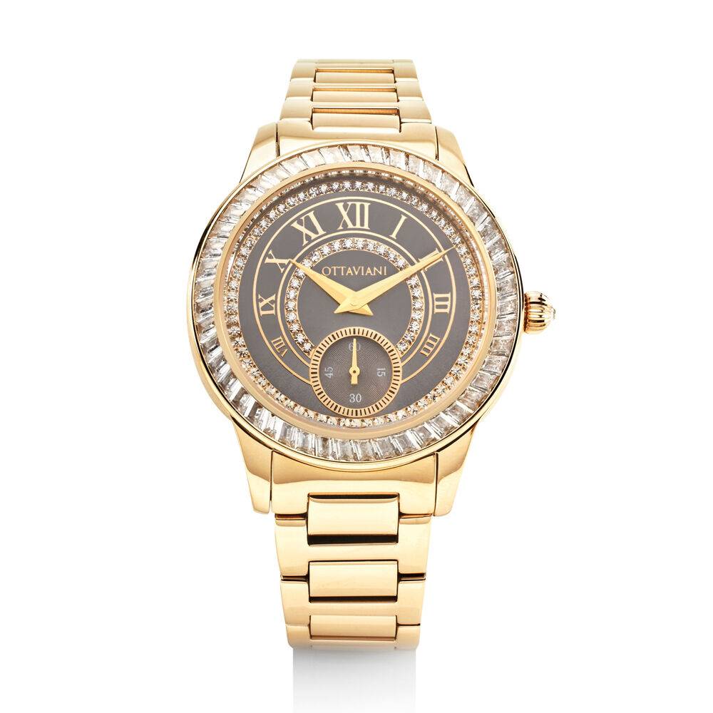 Ottaviani Quarzo dorato c/quadr. grigio e numeri romani