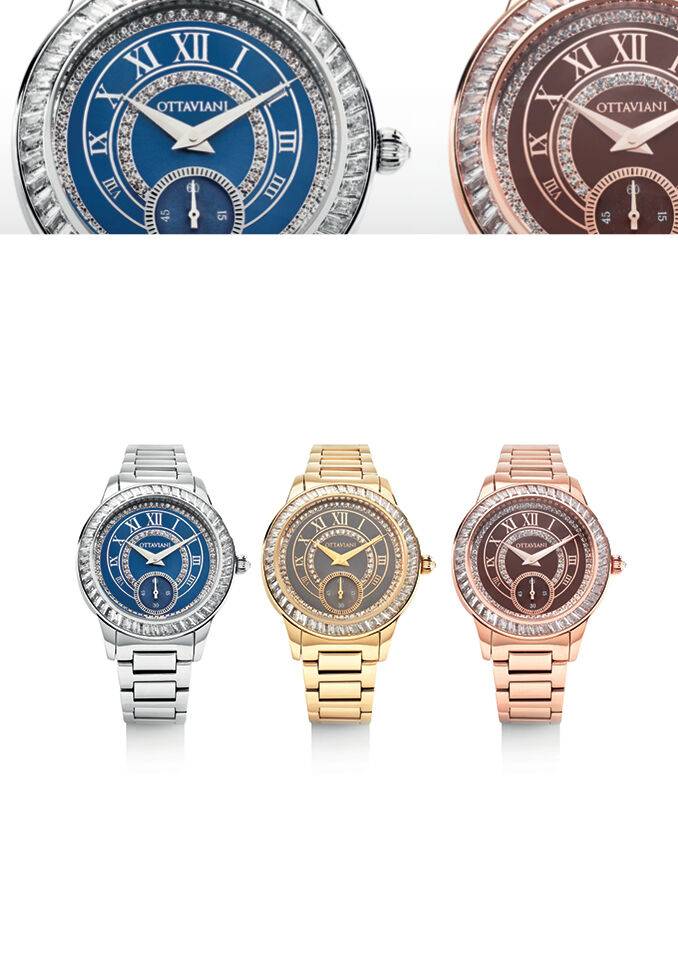 Ottaviani Quarzo Rose Gold C/quadr.marrone,numeri Romani