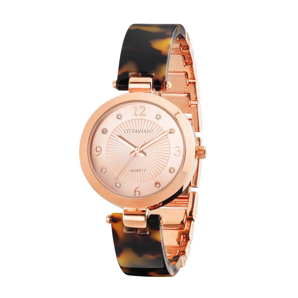 Ottaviani Quarzo rose gold e bracciale resina/madreperla