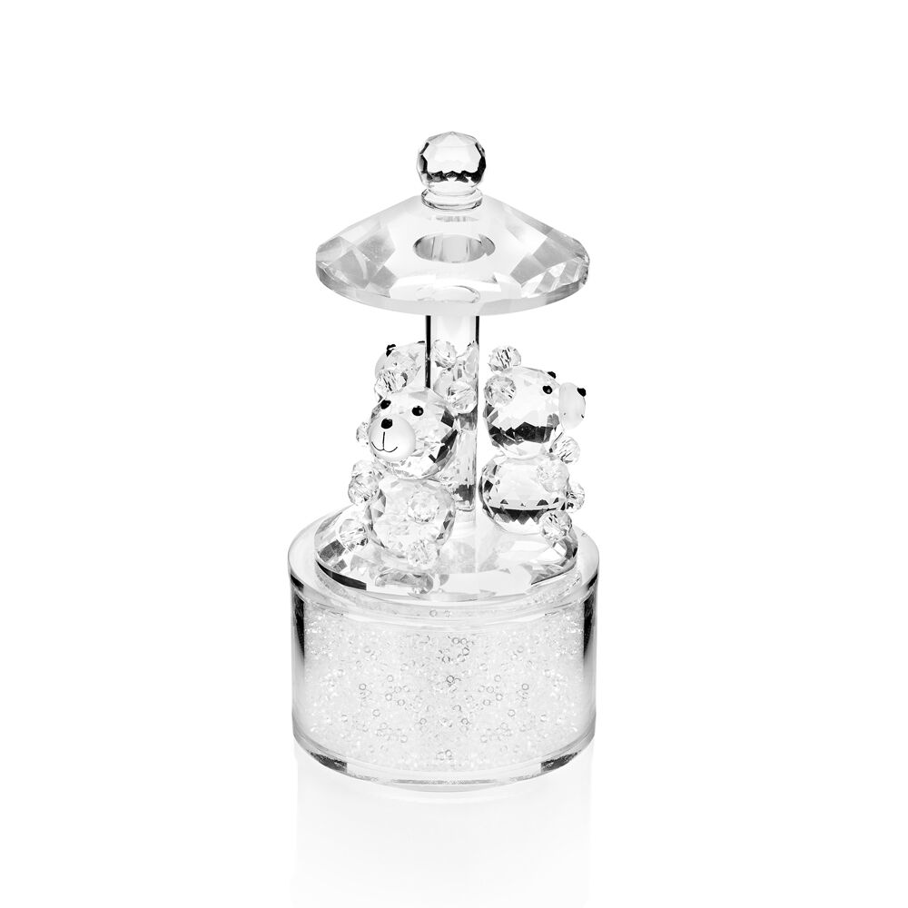 Ottaviani Scultura "giostra di orsacchiotti" in cristall