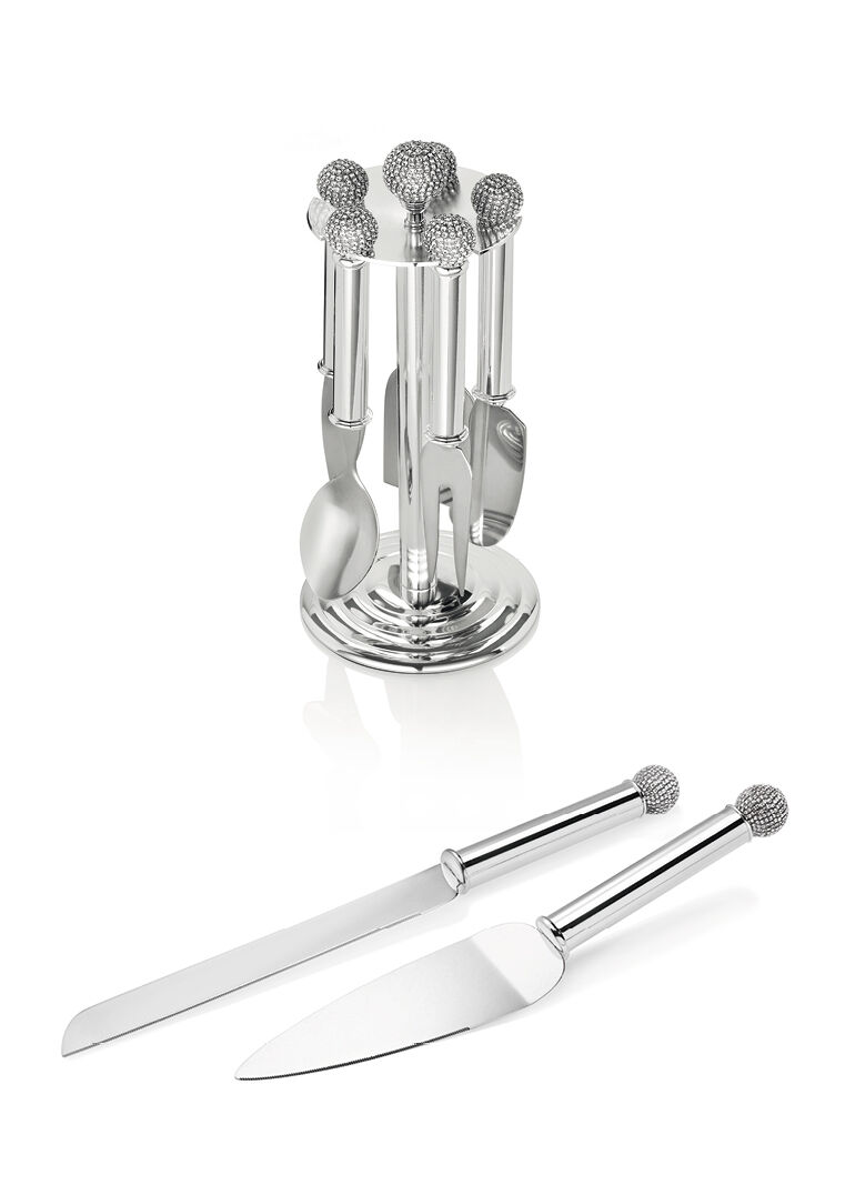 Ottaviani Set 6 Coltelli Da Formaggio In Met.arg C/stras