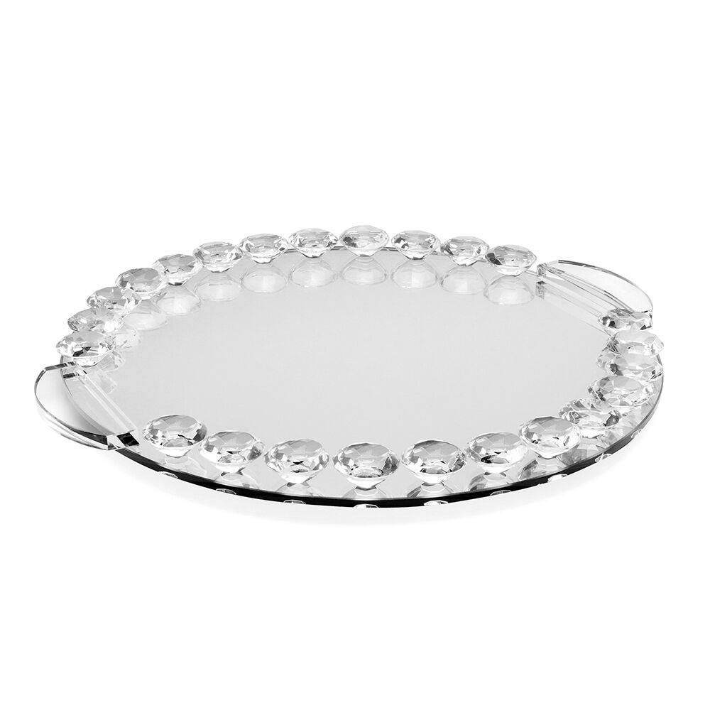 Ottaviani Vassoio cristallo c/strass diametro cm.30