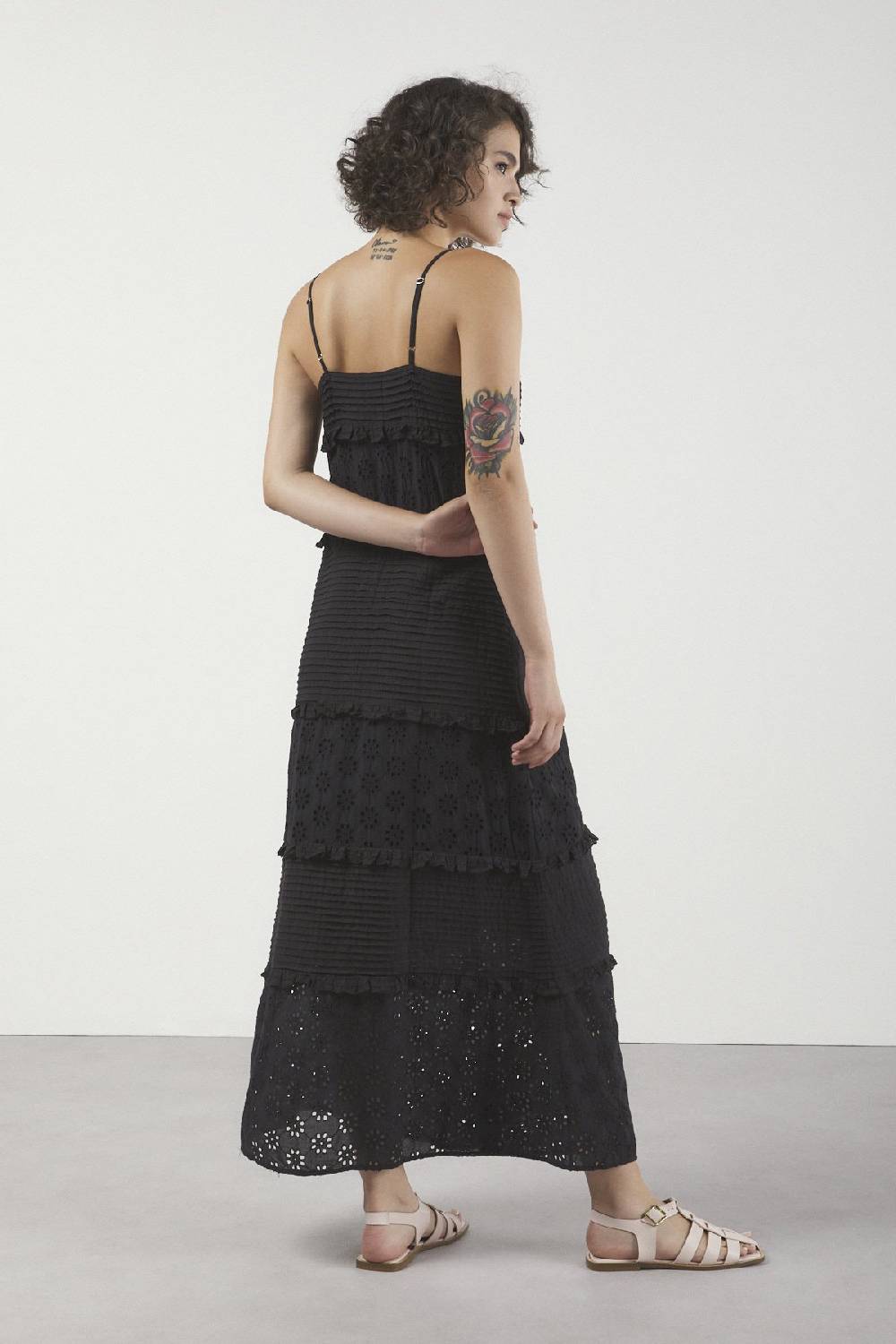Ottod'Ame Broderie Anglaise Long Dress With Ruffles