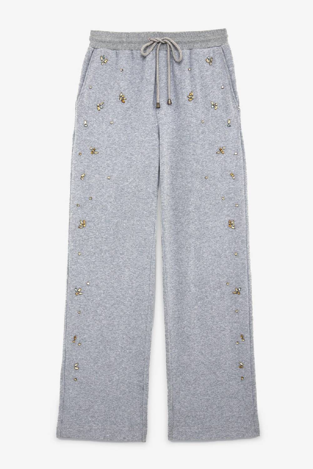 Ottod'Ame Cotton Jogger Trousers With Strass And Drawstring