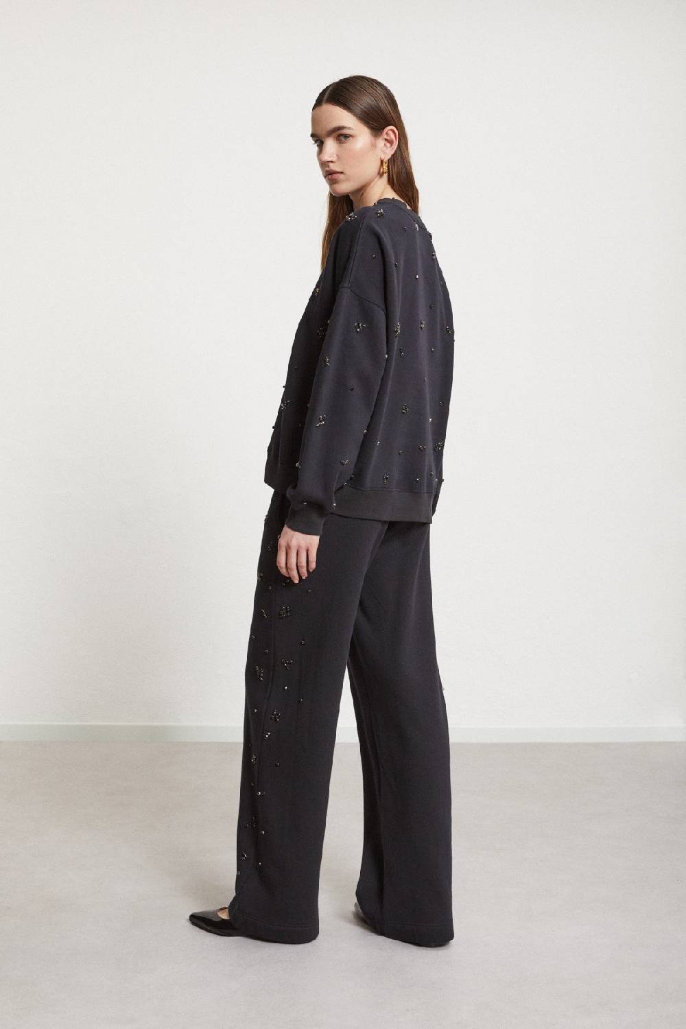 Ottod'Ame Cotton Jogger Trousers With Strass And Drawstring