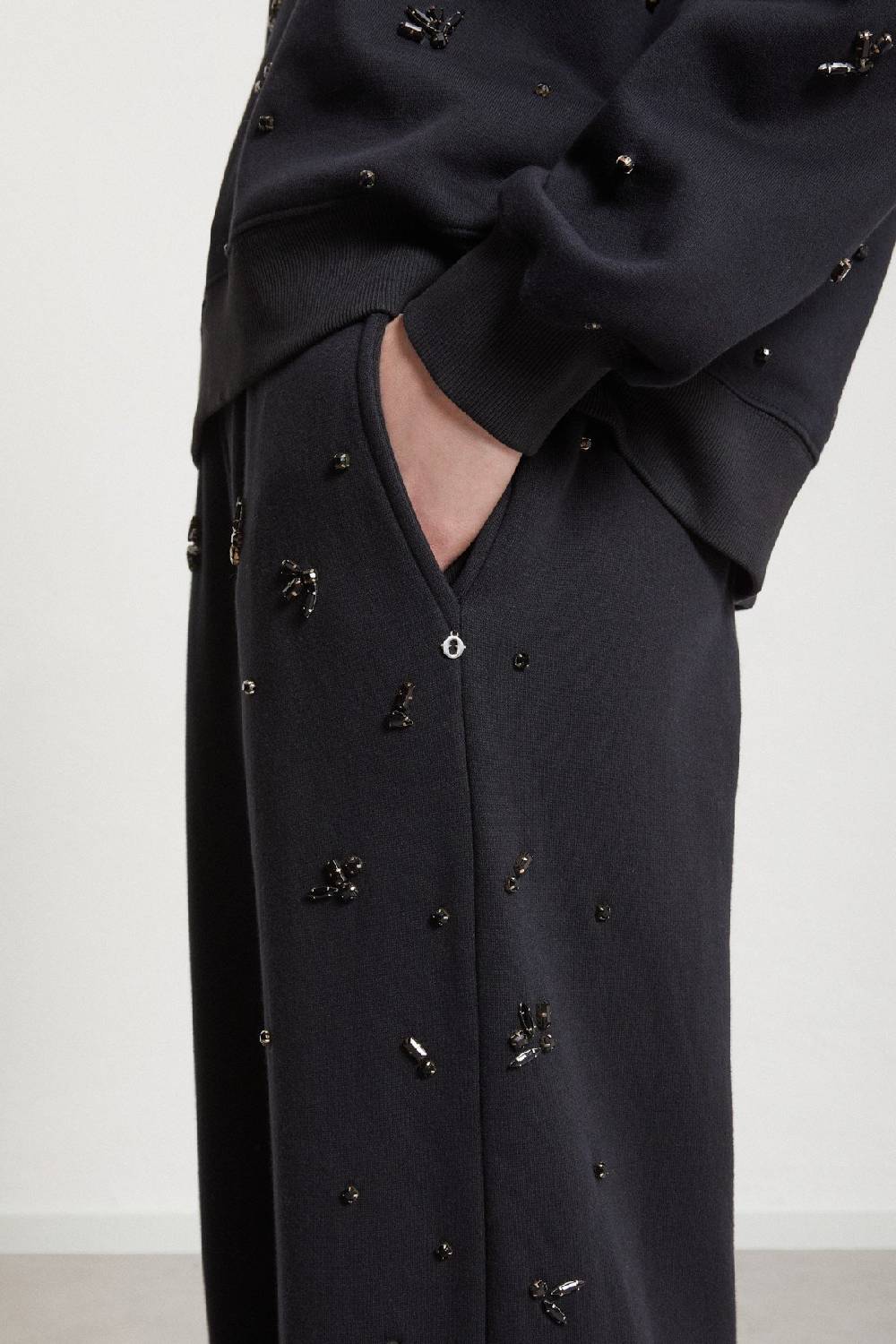 Ottod'Ame Cotton Jogger Trousers With Strass And Drawstring