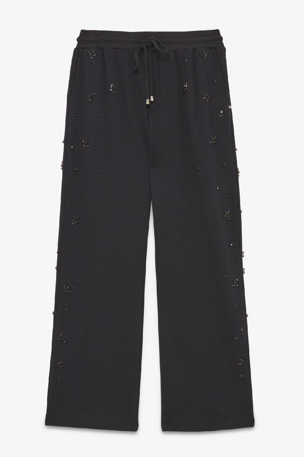 Ottod'Ame Cotton Jogger Trousers With Strass And Drawstring