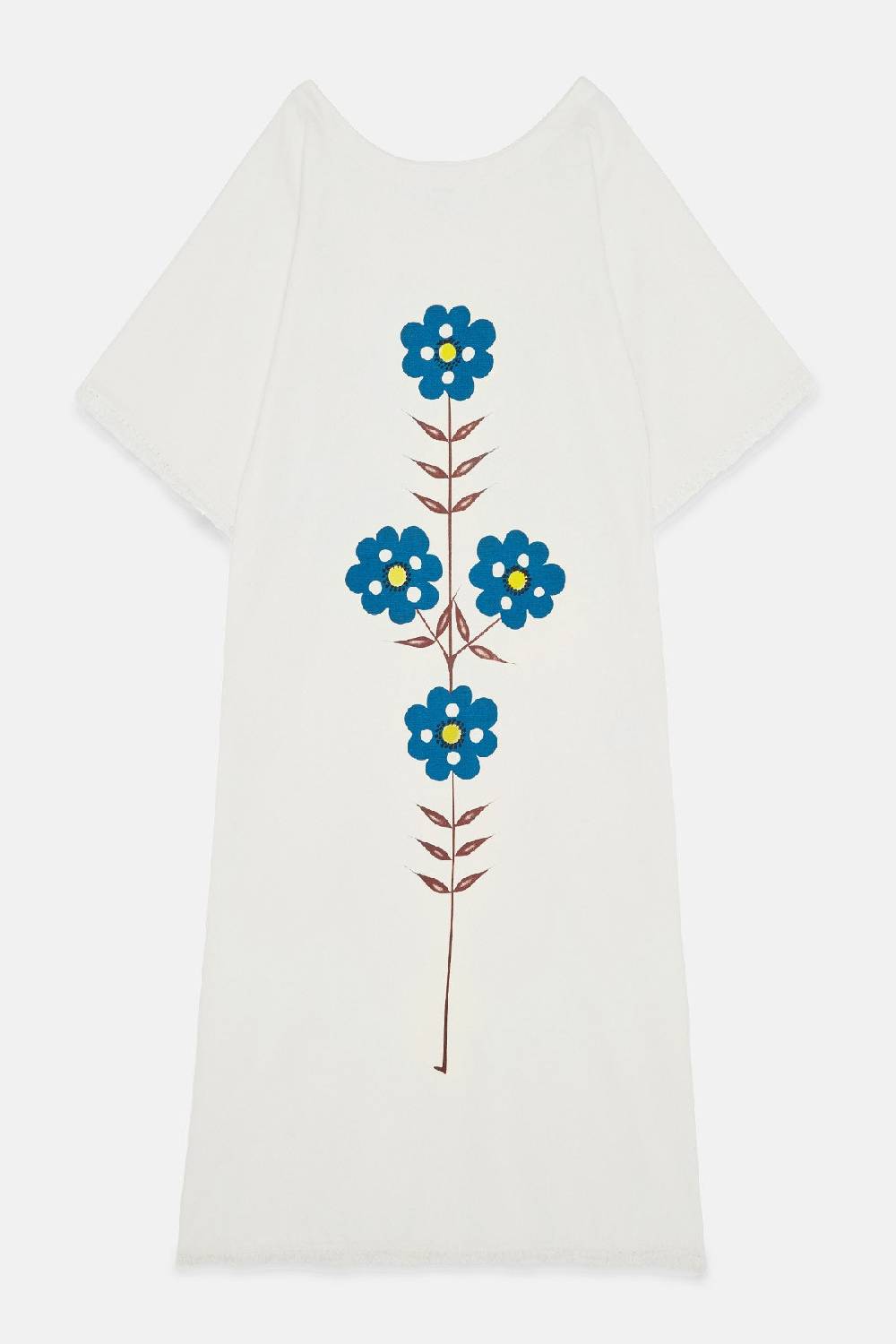 Ottod'Ame Cotton Kaftan Long Dress With Embroideries