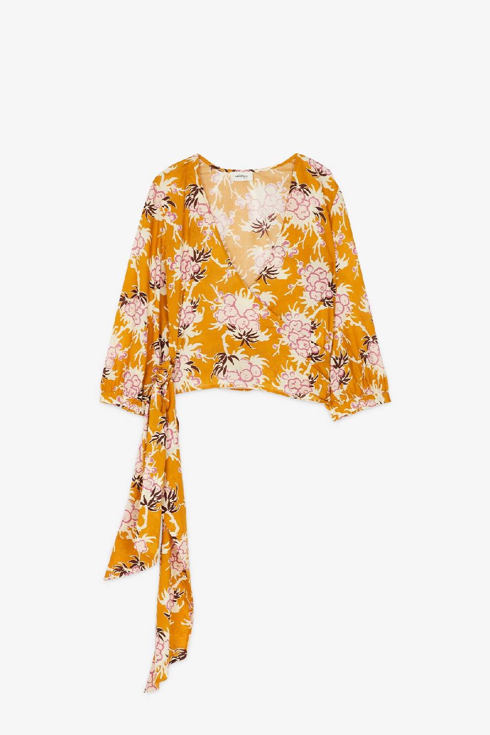 Ottod'Ame Cotton Shirt With Criss-cross Neckline And Sash