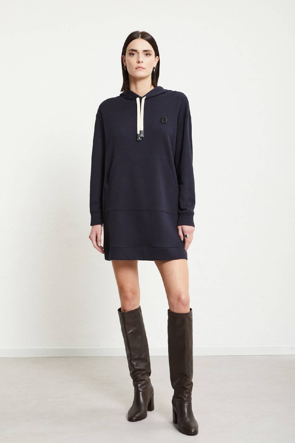 ottod'Ame Cotton short dress with drawstring and hood