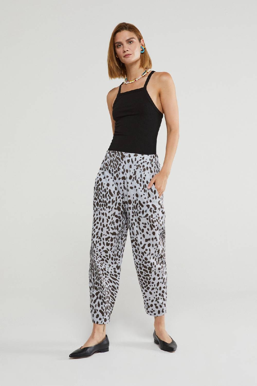 ottod'Ame Animalier cotton trousers