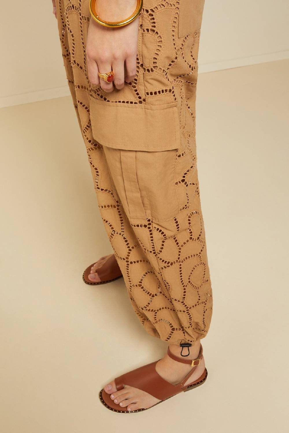 Ottod'Ame Broderie Anglaise Cargo Trousers