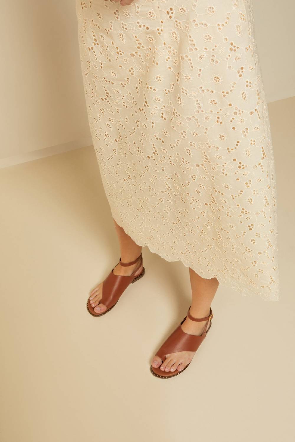 Ottod'Ame Broderie Anglaise Midi Skirt