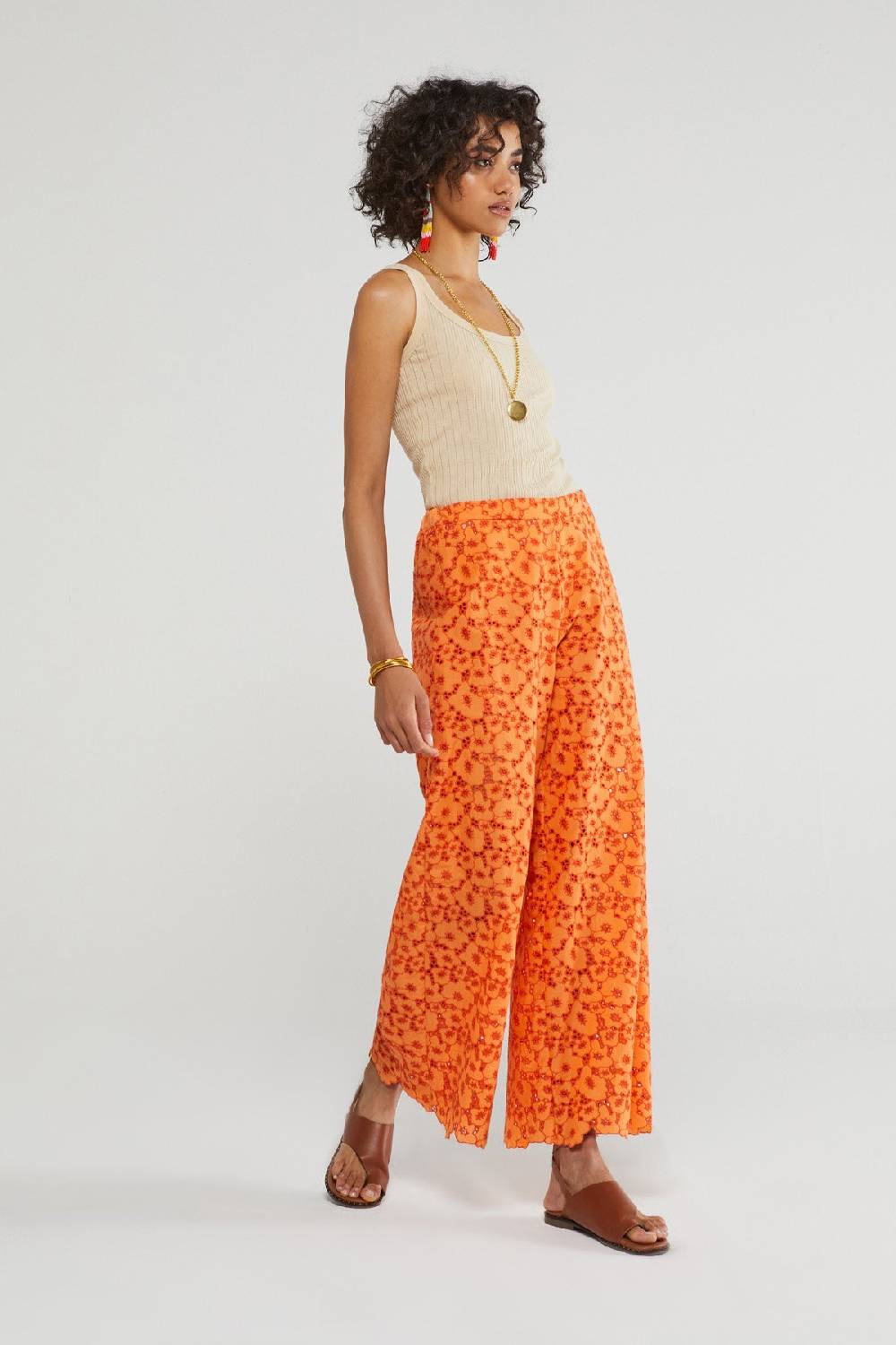 Ottod'Ame Broderie Anglaise Palazzo Trousers