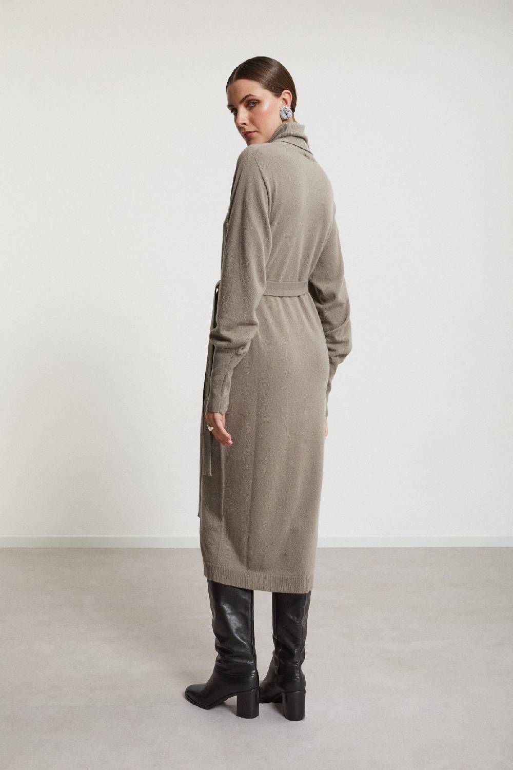 Ottod'Ame Cashmere Blend Long Dress With Sash