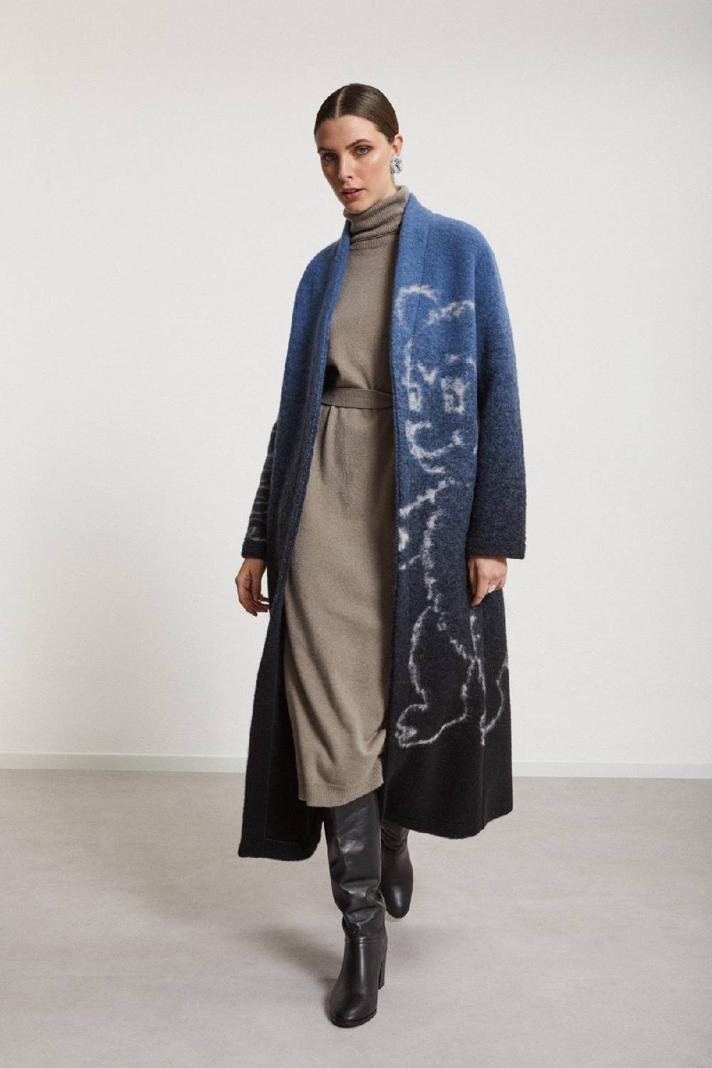 ottod'Ame Cashmere blend long dress with sash