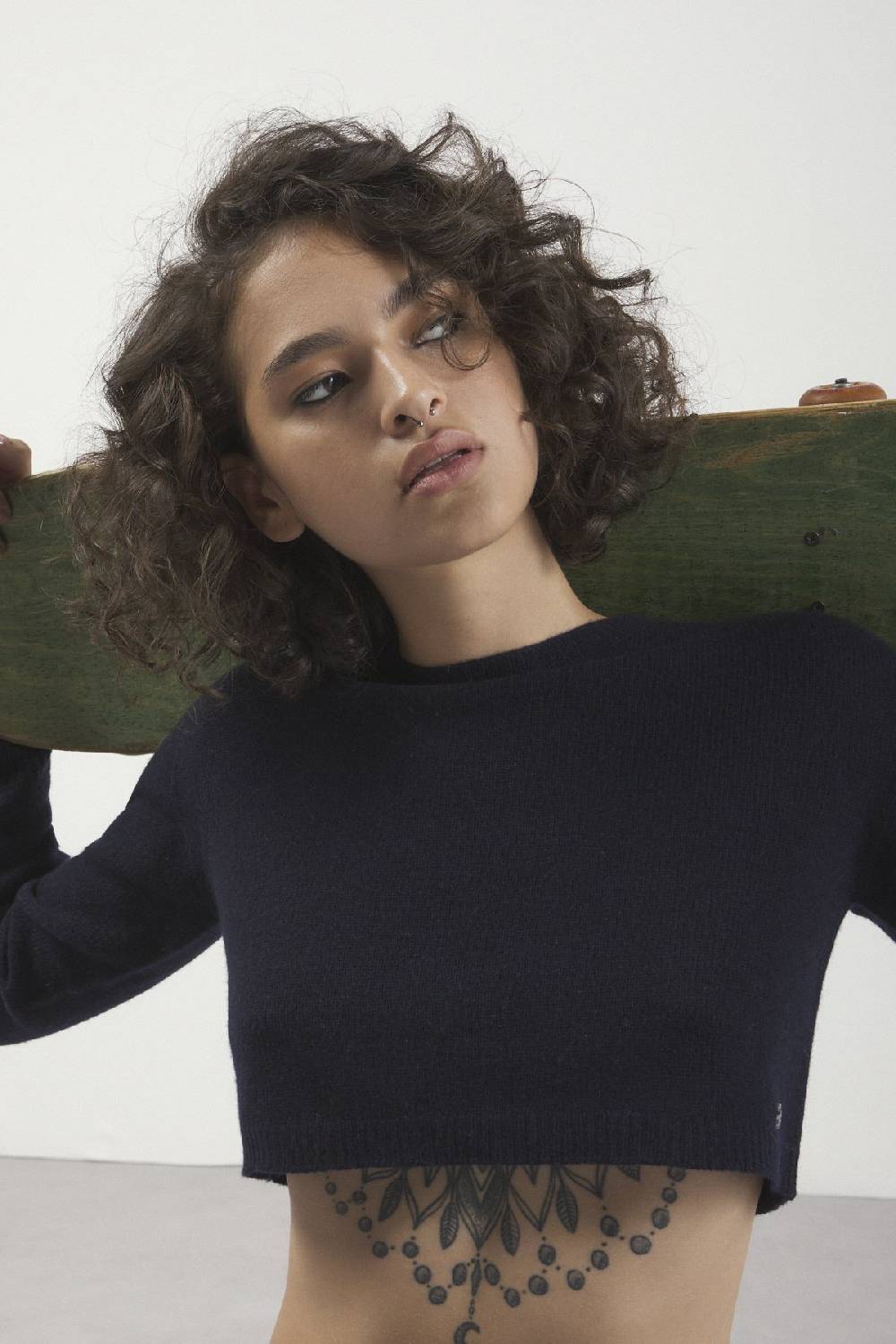 Ottod'Ame Cashmire Blend Cropped Sweater