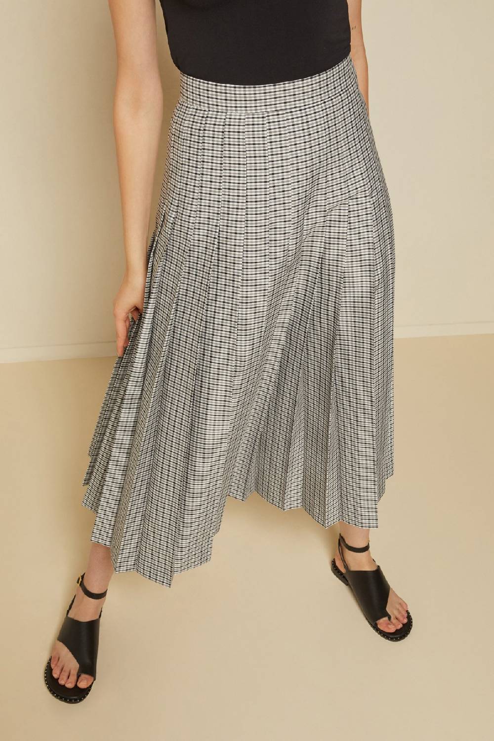 Ottod'Ame Check Long Skirt