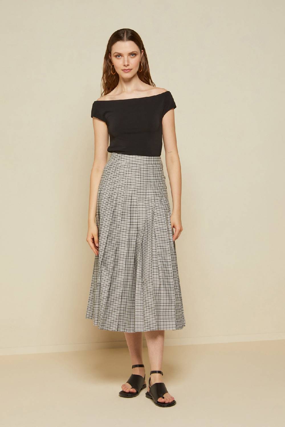 ottod'Ame Check long skirt