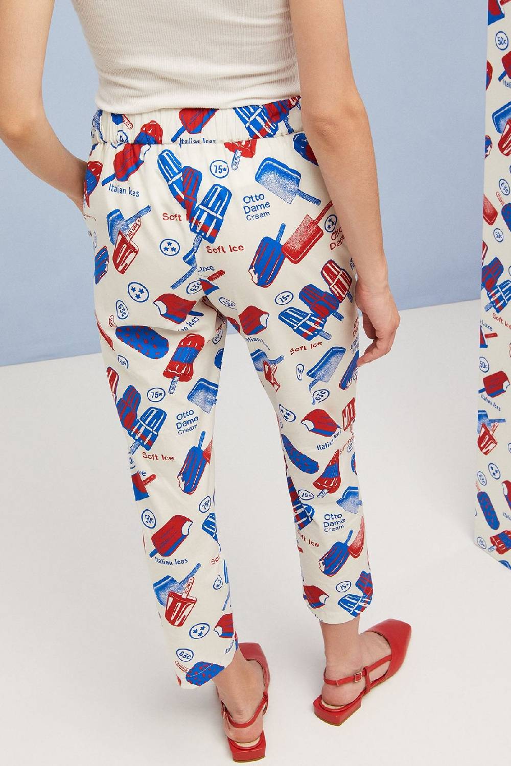 Ottod'Ame Cigarette Trousers Ice Creams' Printing