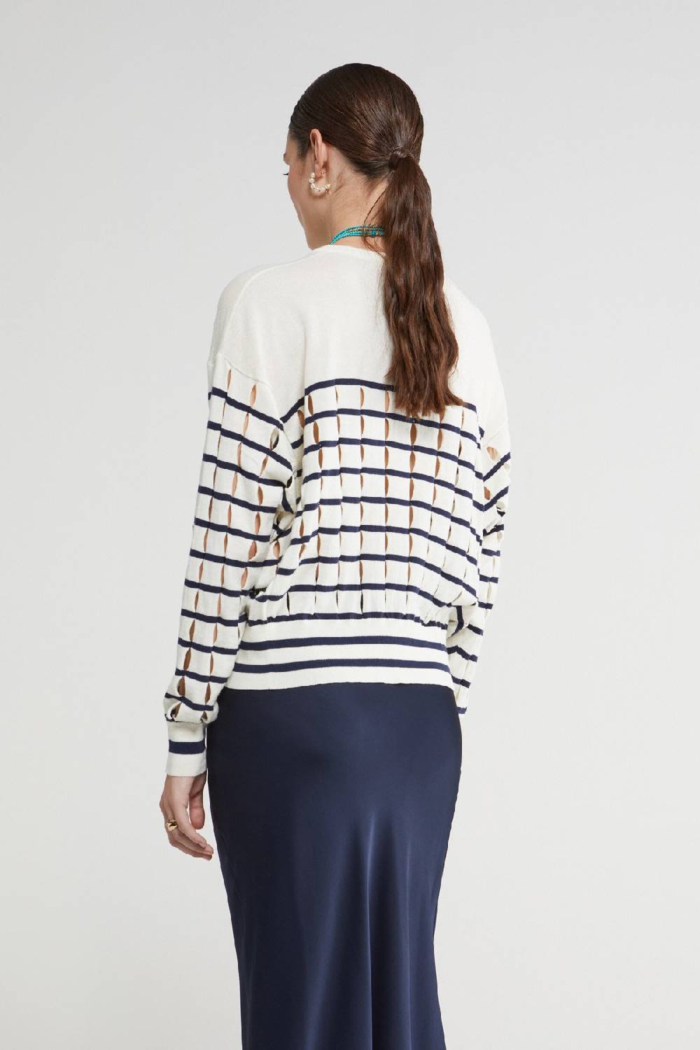 Ottod'Ame Cotton Fretworked Sweater