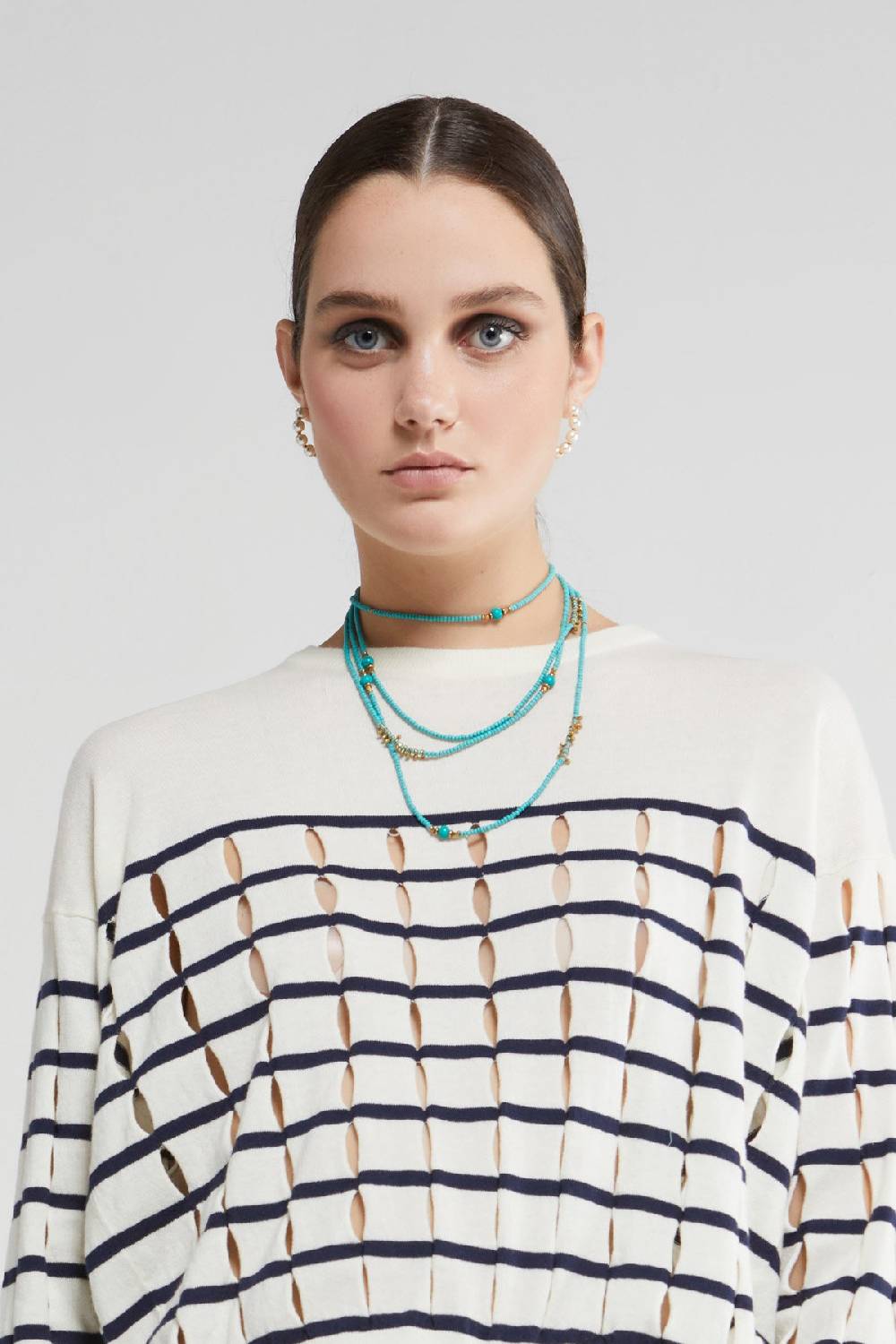 Ottod'Ame Cotton Fretworked Sweater