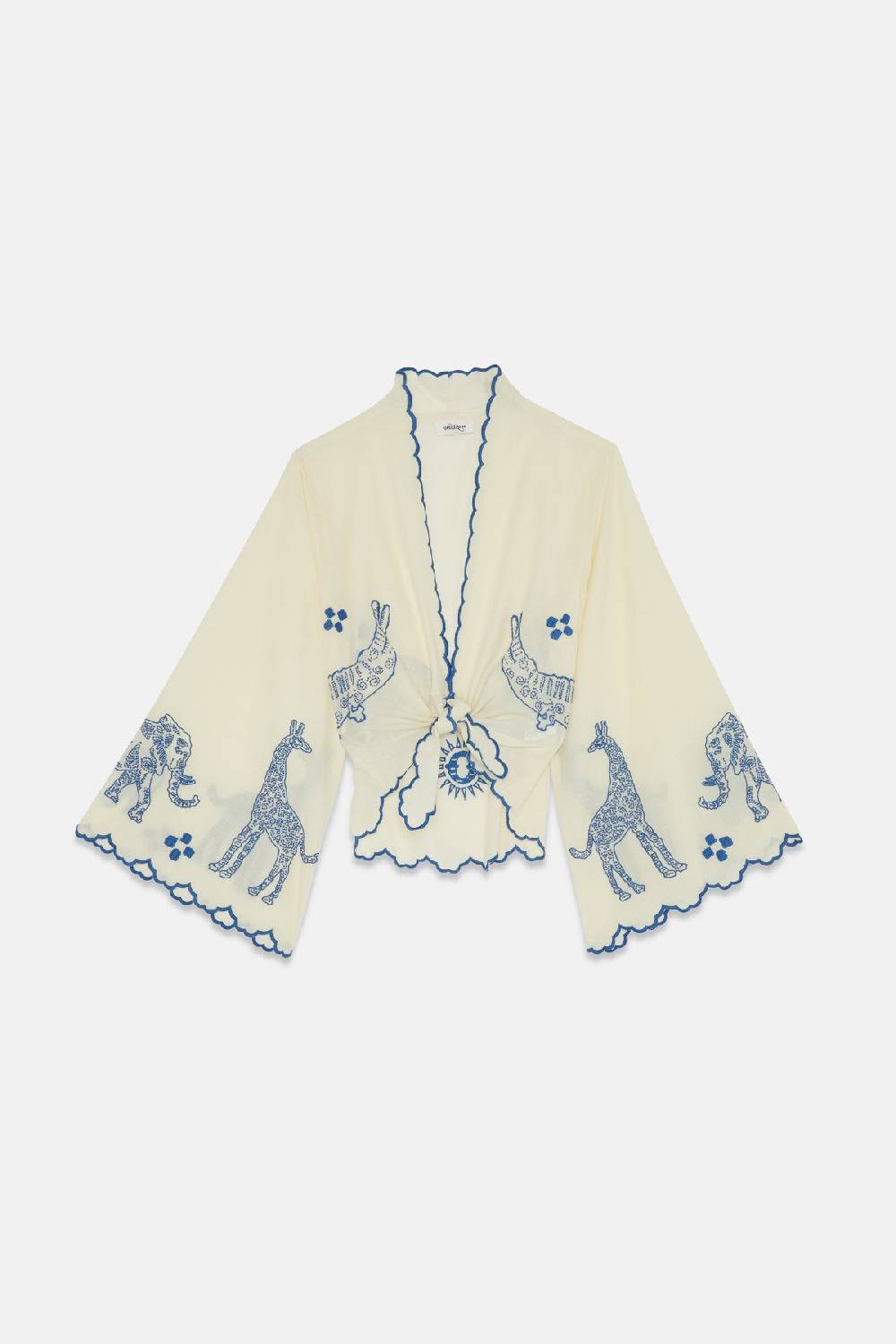 Ottod'Ame Cotton Knotted Shirt With Embroidery