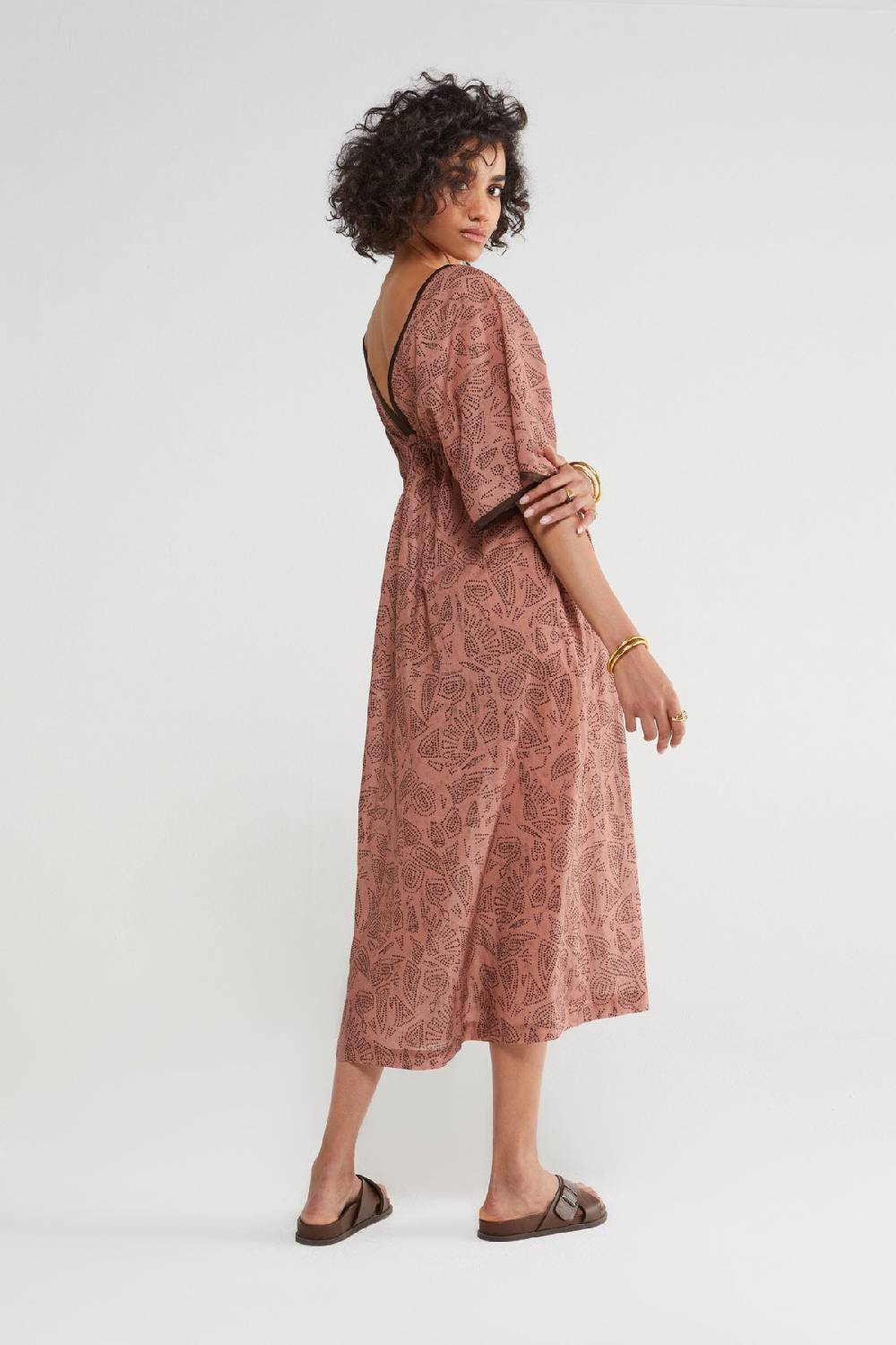 Ottod'Ame Cotton Long Dress With Deep V Neckline