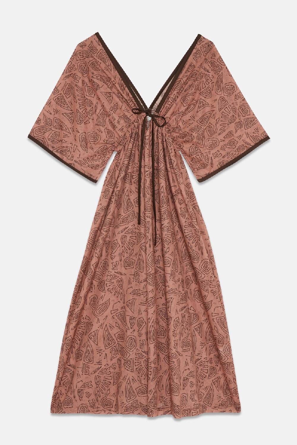 Ottod'Ame Cotton Long Dress With Deep V Neckline