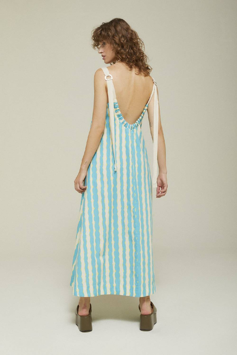 Ottod'Ame Cotton Long Dress With Drawstring