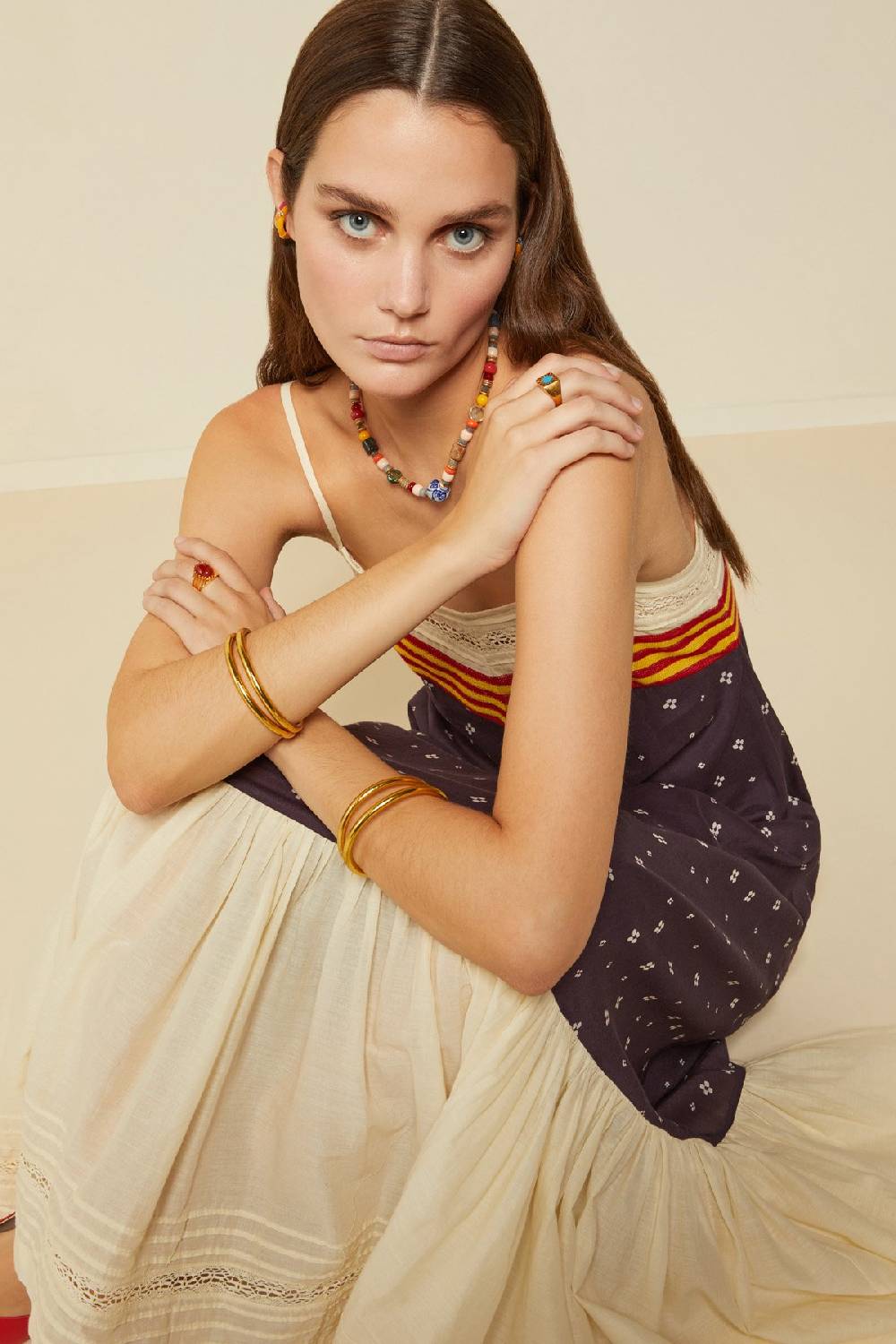 Ottod'Ame Cotton Long Dress With Ruffle