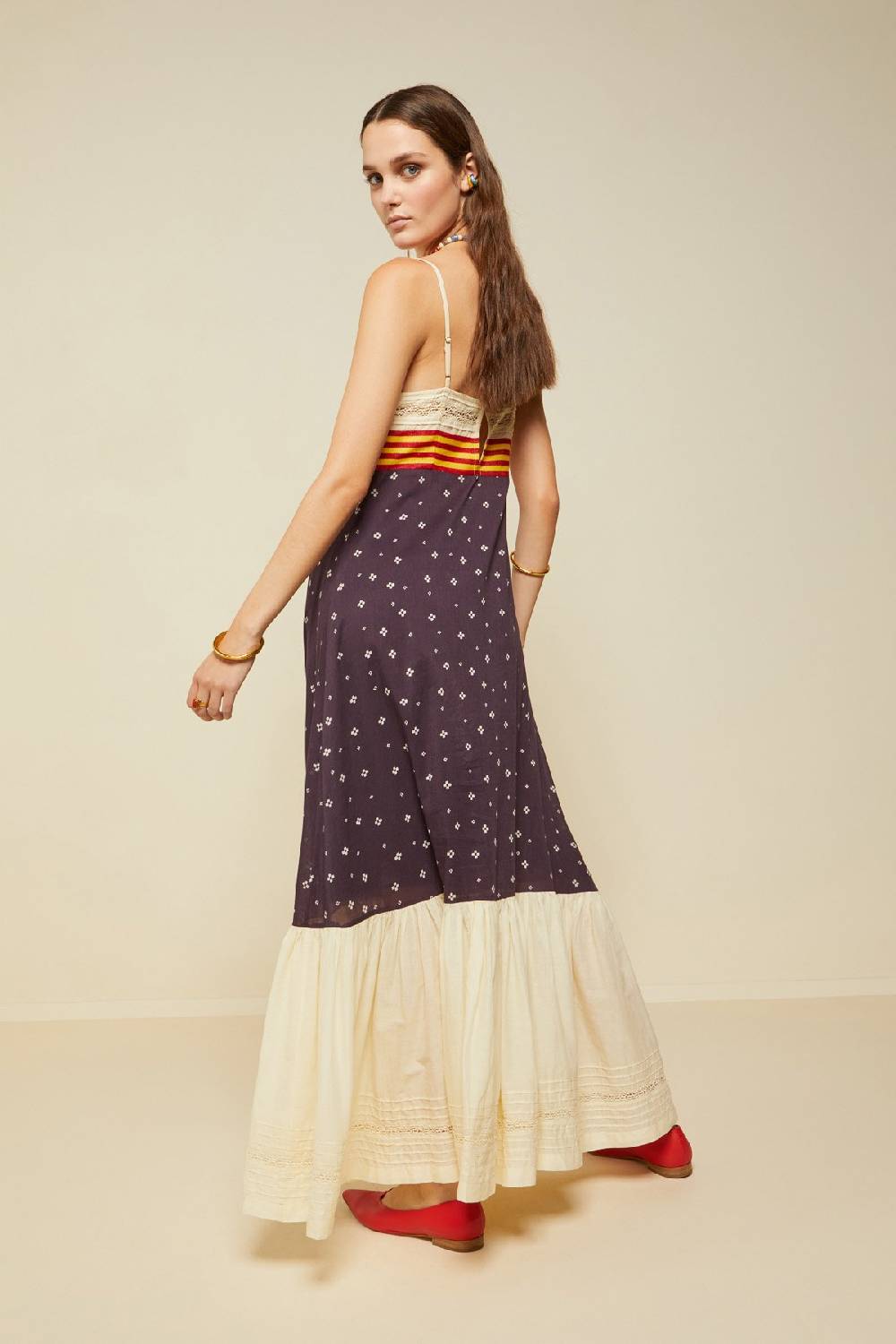 Ottod'Ame Cotton Long Dress With Ruffle