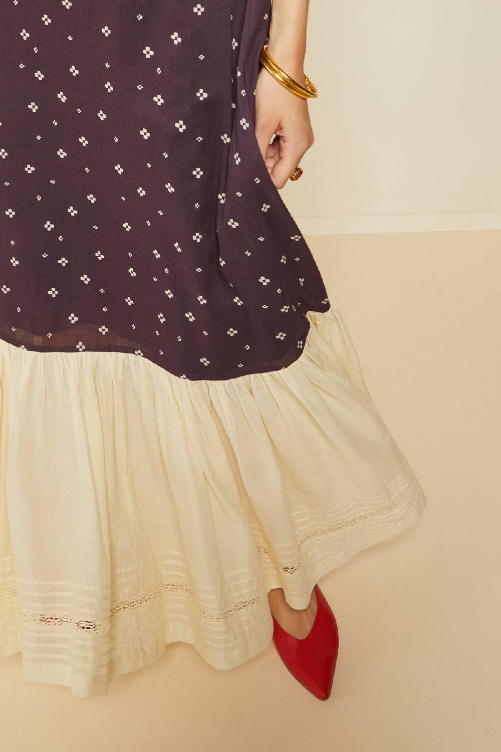 Ottod'Ame Cotton Long Dress With Ruffle