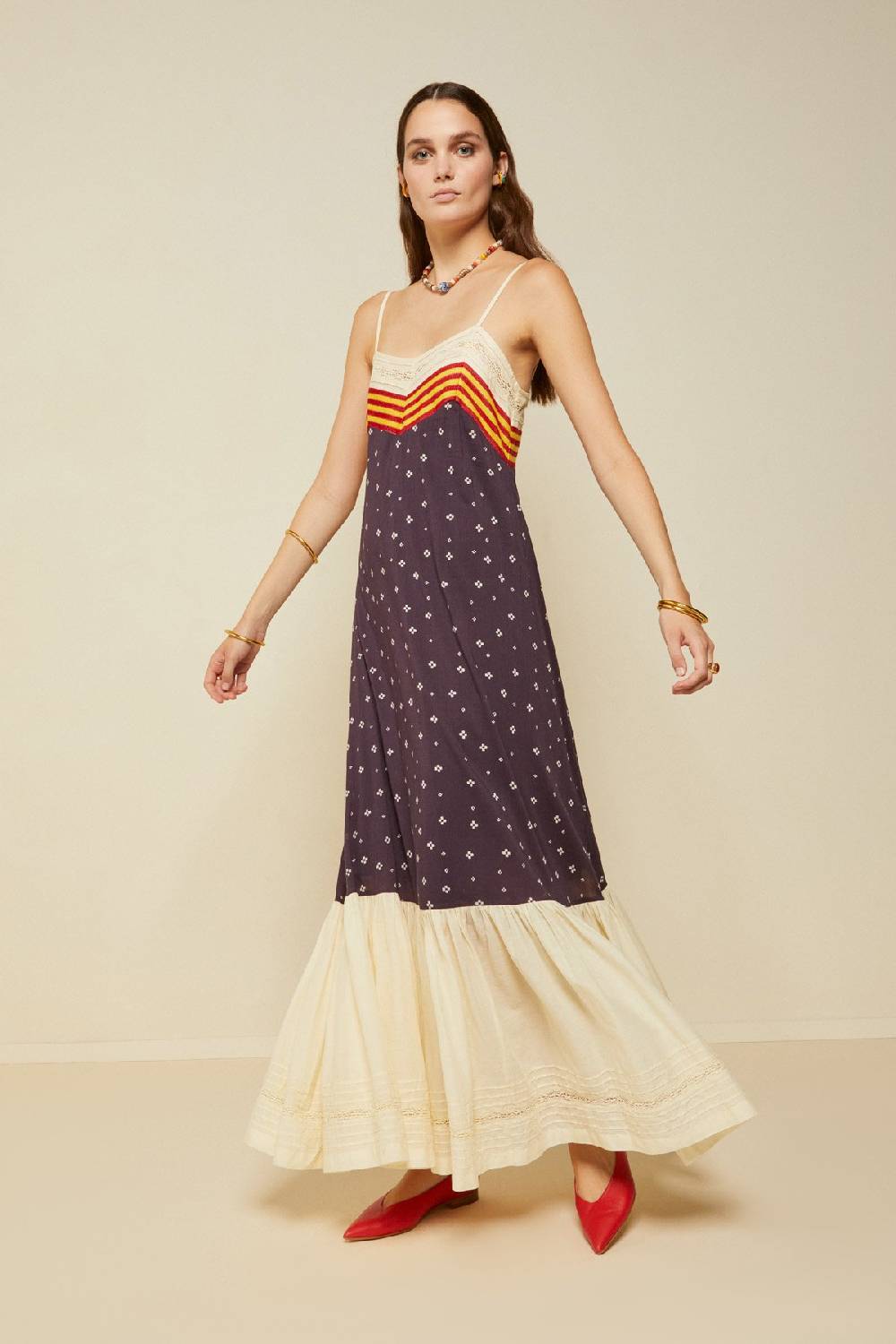 ottod'Ame Cotton long dress with ruffle