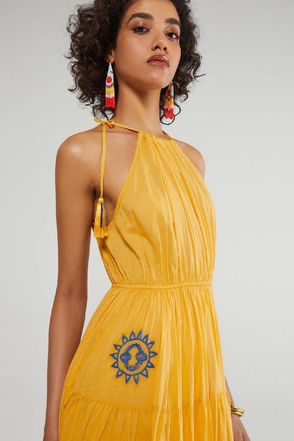 Ottod'Ame Cotton Long Dress With Ruffles