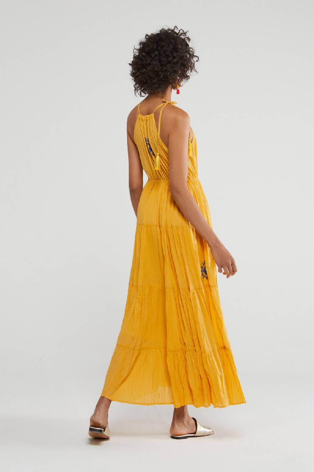 Ottod'Ame Cotton Long Dress With Ruffles